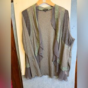 Elegant Ruffled Cardigan‎ size XL